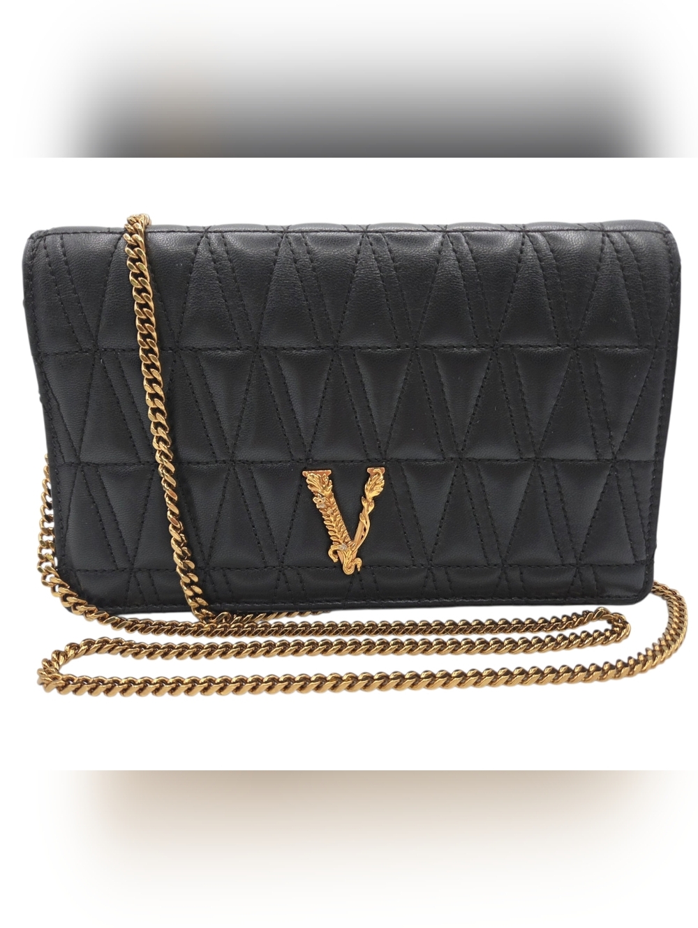 Versace Virtus Quilted Leather Crossbody